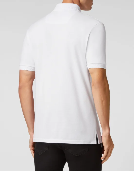 Slim Fit Jersey Polo Shirt Skull