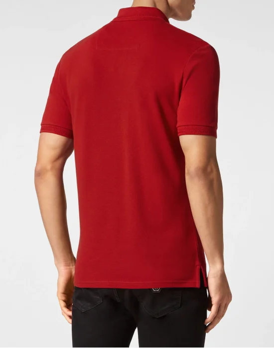 Slim Fit Jersey Polo Shirt Skull
