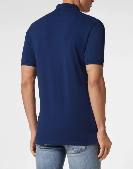 Slim Fit Jersey Polo Shirt Skull