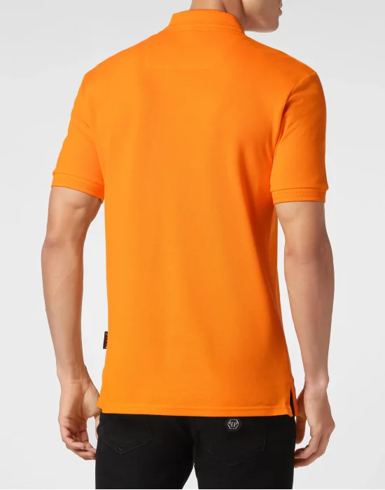 Slim Fit Jersey Polo Shirt Skull
