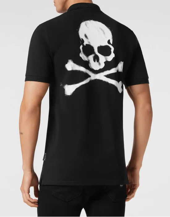 Slim Fit Jersey Polo Shirt Skull&Bones