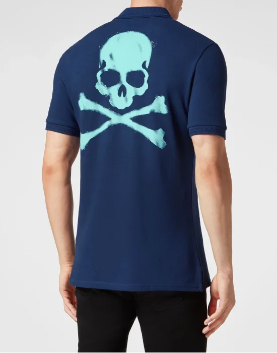 Slim Fit Jersey Polo Shirt Skull&Bones