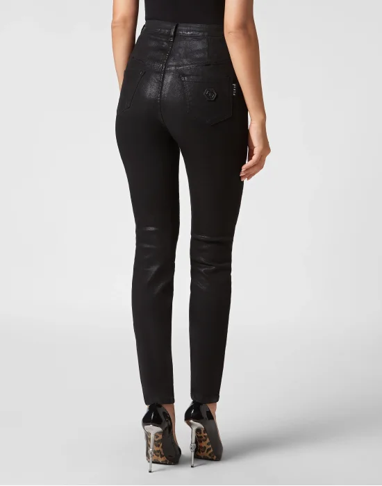 Denim Trousers Super High Waist Biker Fit