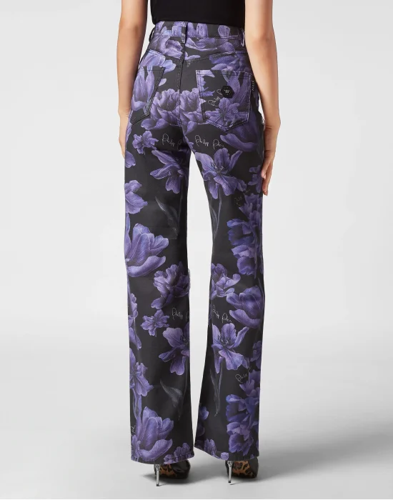Denim Trousers Palace Fit Flowers