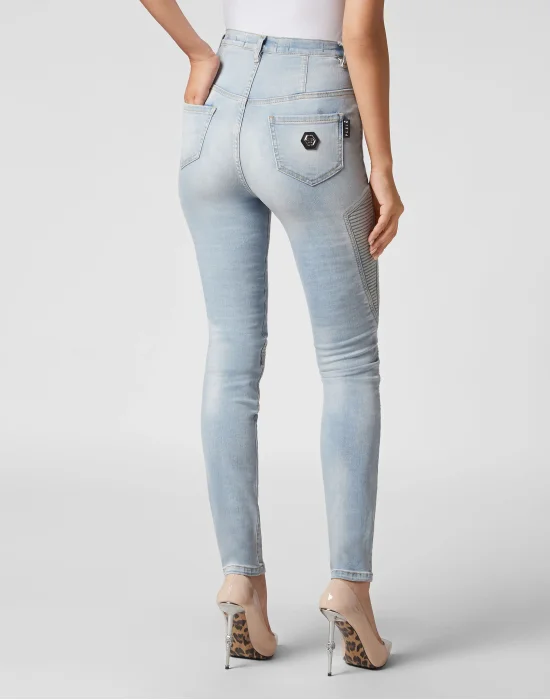 Denim Super High Waist Jeggings Cowboy
