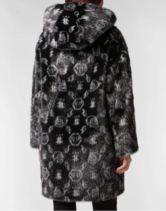 Eco Fur Coat Long Monogram