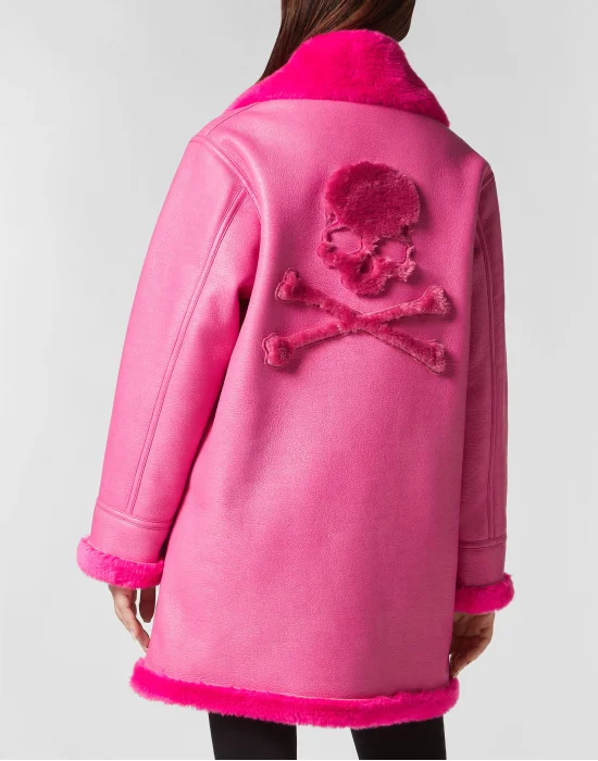 Eco Mutton Aviator Long Jacket Skull&Bones