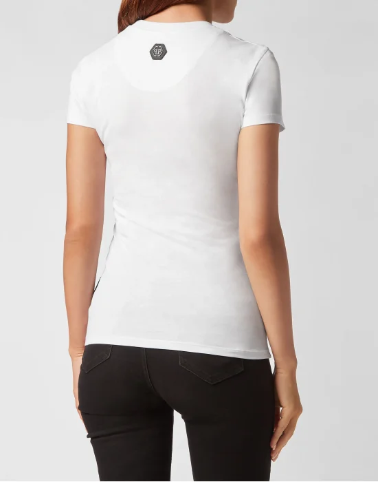 T-shirt Round Neck Sexy Pure Fit Crystal