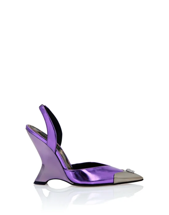 Mirror Leather Decollete Wedges