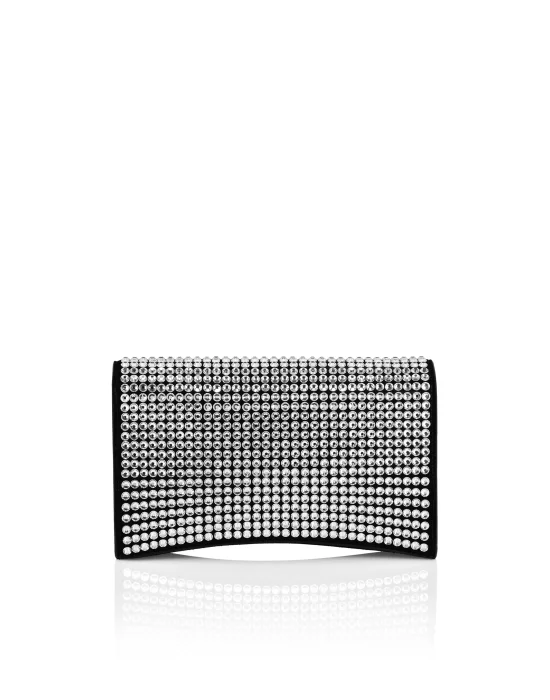 Suede Crystal Clutch Shoulder Bag Crystal