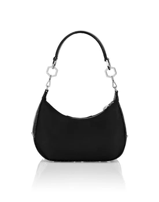 Nylon Crocco Shoulder Bag Gothic Plein