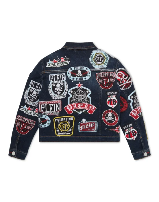 Denim Jacket Vintage Effect Patches