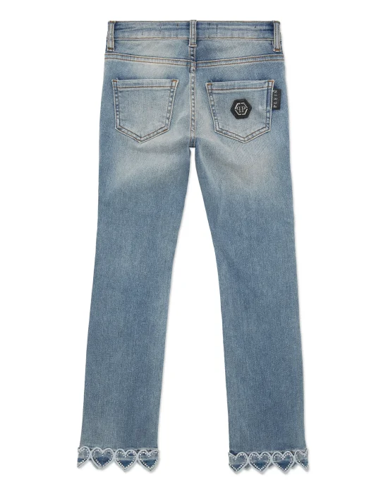 Denim Trousers Loose Fit Heart