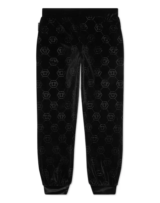Chenille Jogging Trousers Strass Monogram