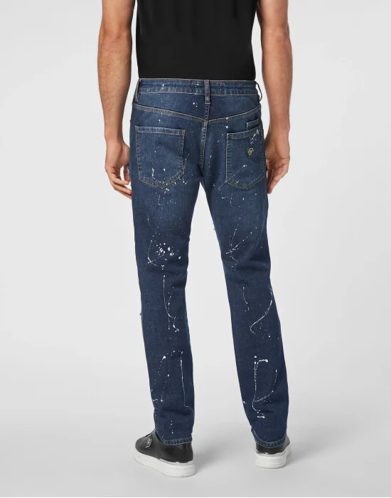 Denim Rock Star Trousers Strass