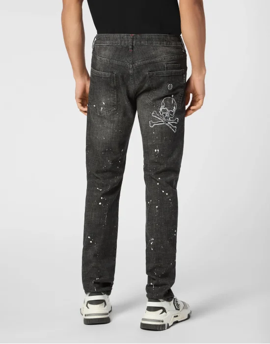 Denim Super Straight Cut Trousers Skull&Bones