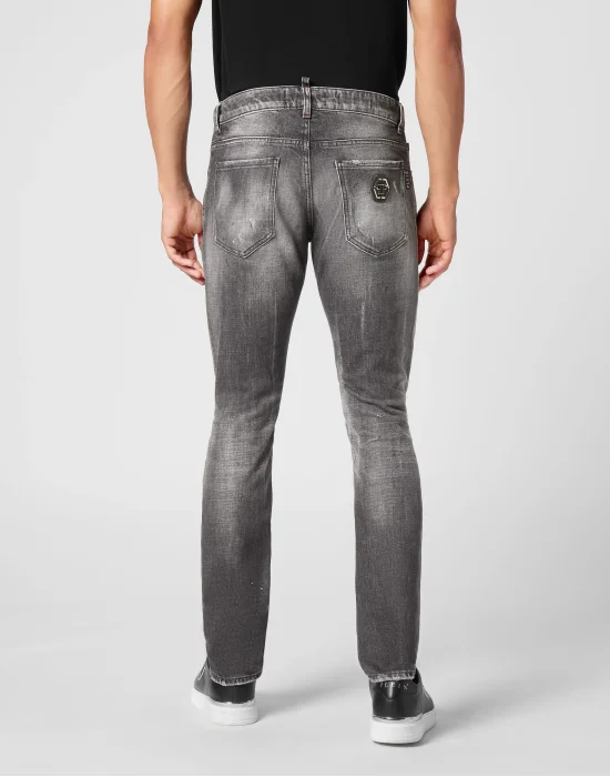 Denim Super Straight Cut Trousers
