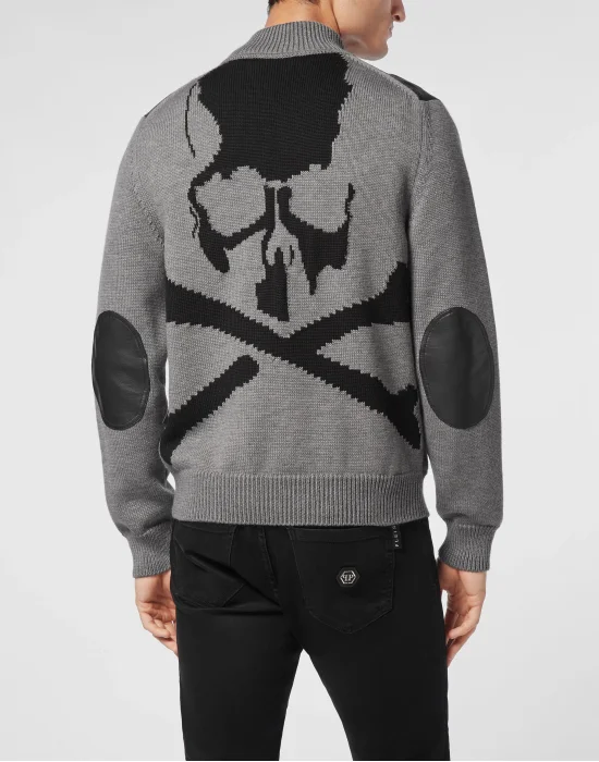 Merino Wool Leather Bomber Skull&Bones