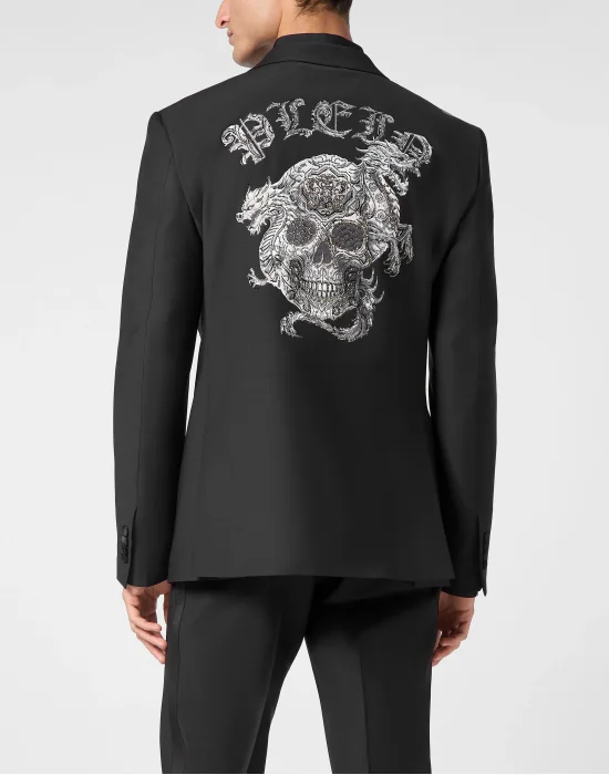 Wool Printed Blazer Skull