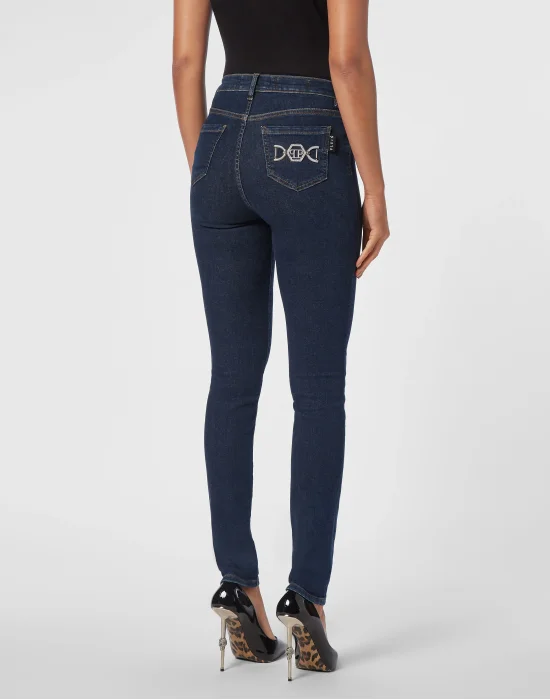 Denim High Waist Jegging Trousers Hexagon