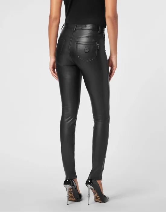 Eco Leather High Waist Jegging Trousers