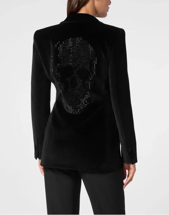 Velvet Blazer Skull strass