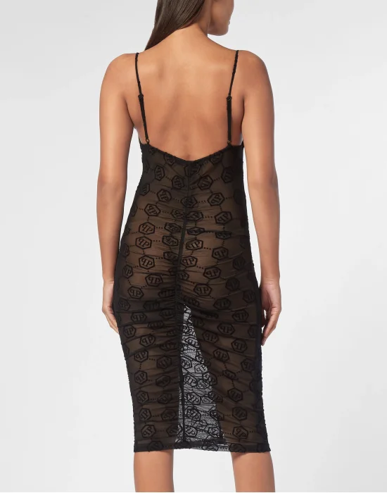 Tulle Midi Dress Monogram
