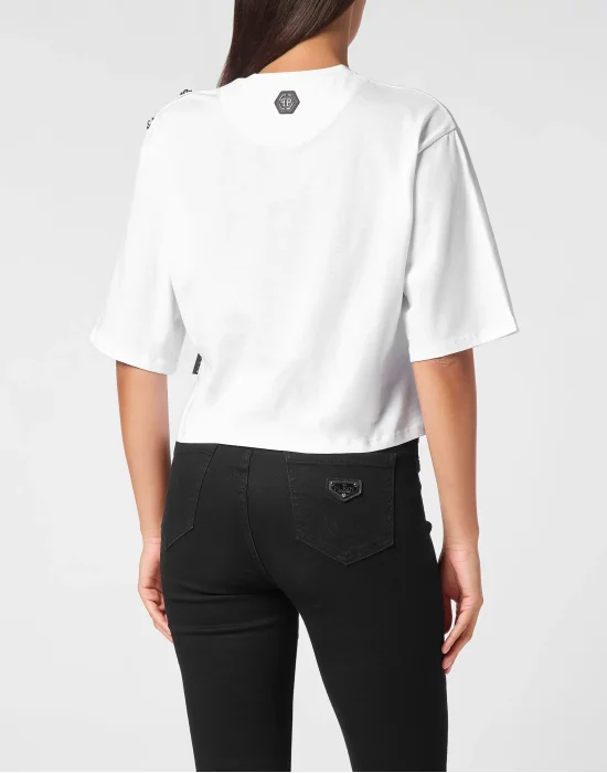 Cropped T-shirt  Strass Teddy Bear