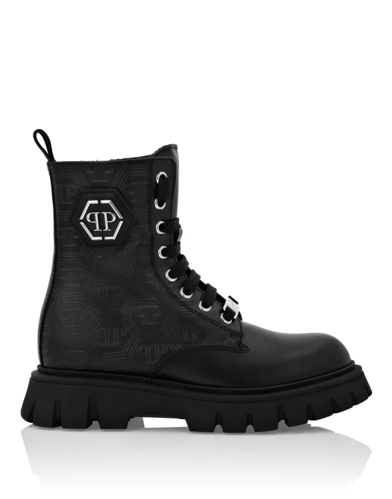Nappa Leather Mid Boots Hexagon Monogram