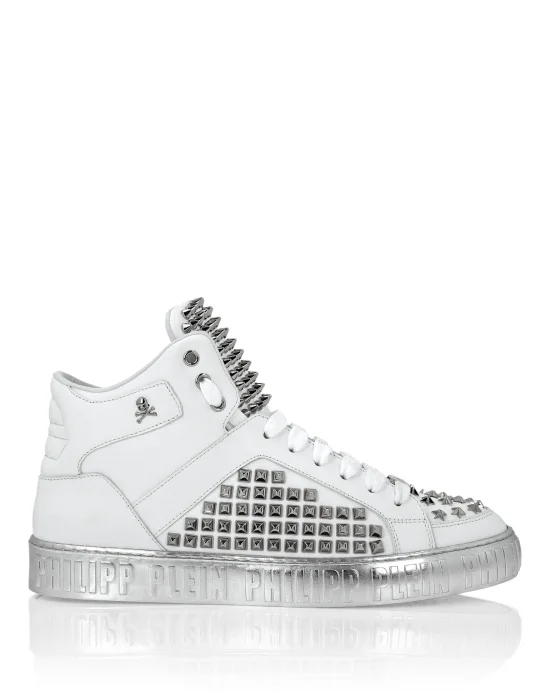Nappa Leather Mid-Top Sneakers Studs
