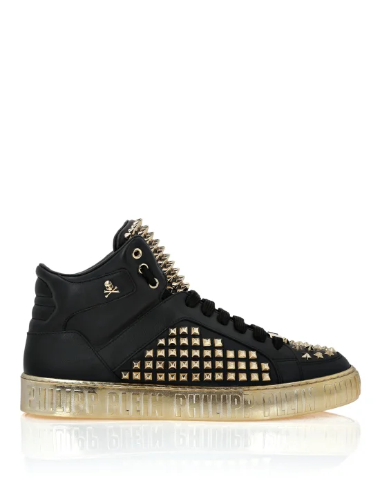 Nappa Leather Mid-Top Sneakers Studs