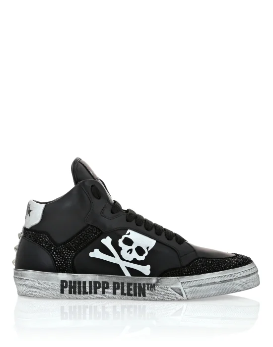 Nappa Leather Hi-Top Sneakers Strass Retrokickz TM