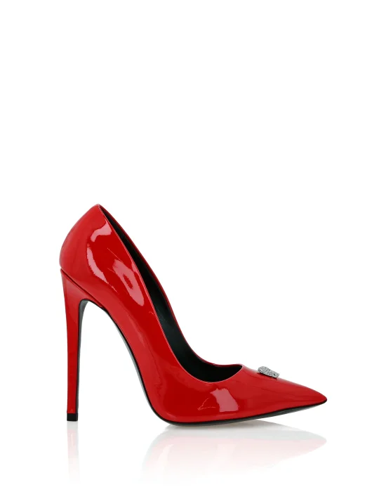 Patent Leather Decollete Hi-Heels Skull strass