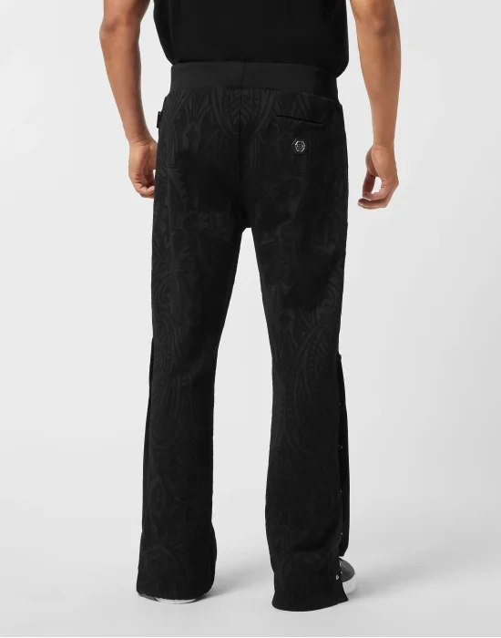 Buttoned-up Jacquard Jogging Pants Chrome Crest