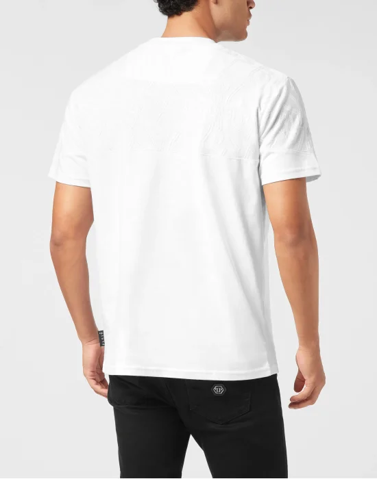 Round Neck T-Shirt Jacquard Crest Cut