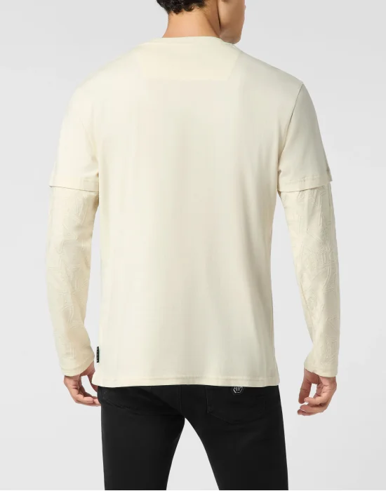 Double-Sleeved Longsleeve T-Shirt Jacquard Crest