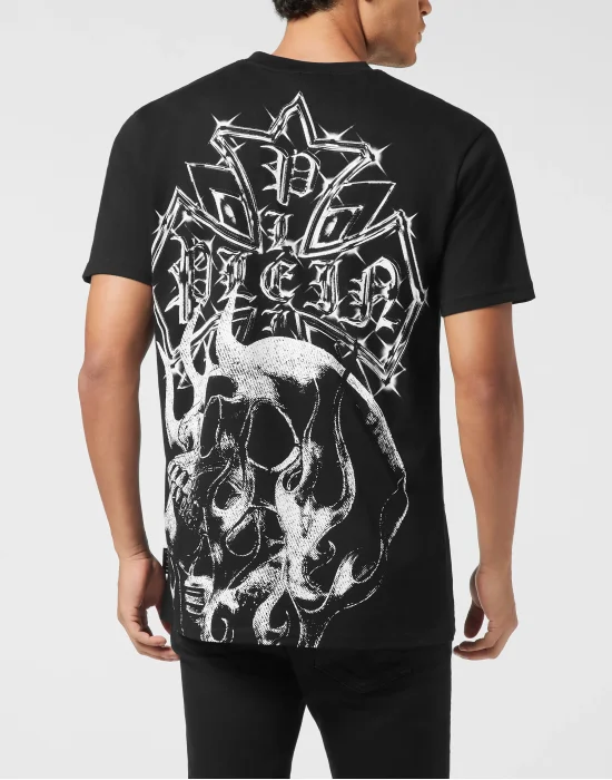 Round Neck T-Shirt Vintage Crest And Skull