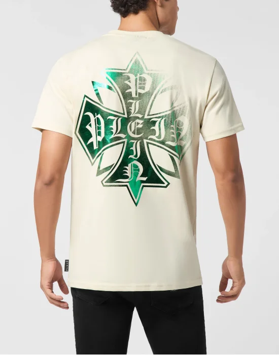 Washed Round Neck T-Shirt Destroyed Crest