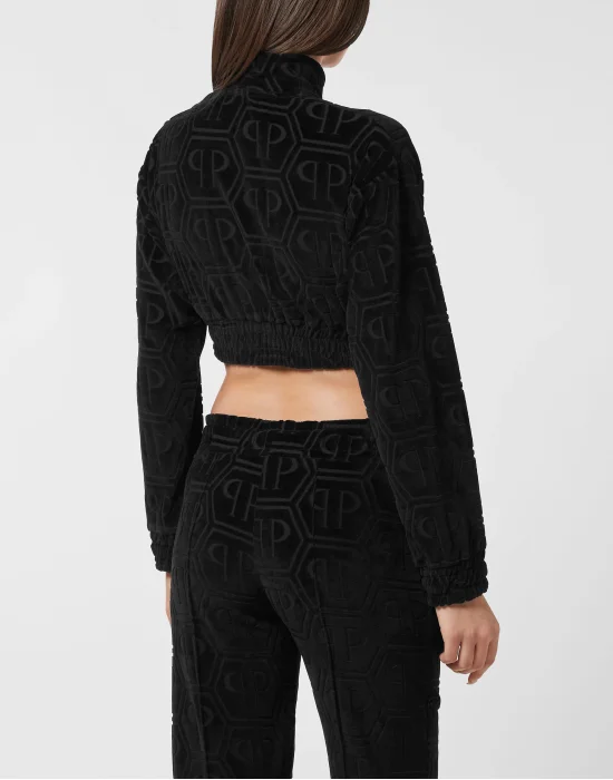 Cropped Tracksuit Jacket Jacquard Monogram