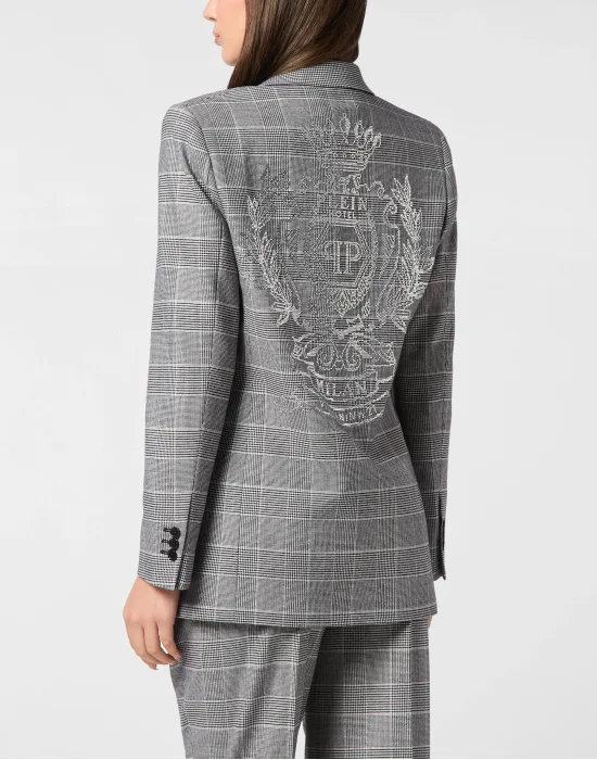 Boyfriend Fit Blazer Prince of Wales Crest