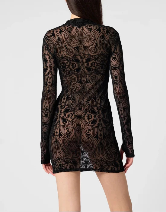 Tulle Long-Sleeved Dress Gothic Plein