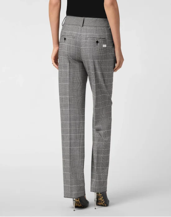 Long Straight Trousers Prince of Wales