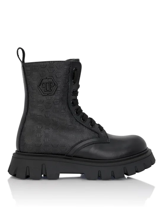 Leather Combat Boots PP Hexagon