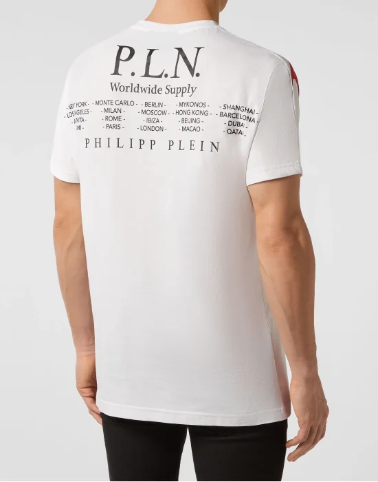T-shirt Gold Cut Round Neck P.L.N.