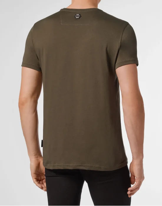 T-shirt Platinum Cut Round Neck Skull
