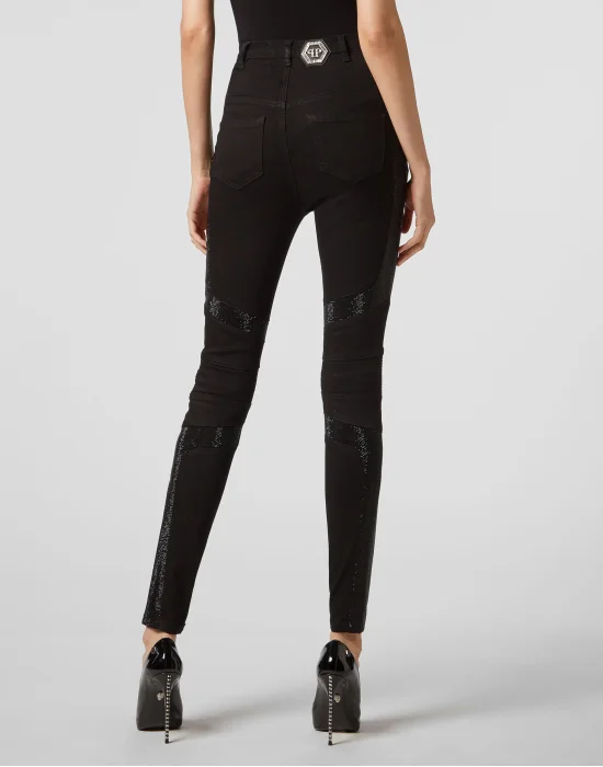 Super High Waist Biker Crystal