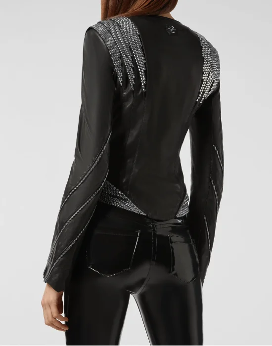 Leather Jacket Crystal