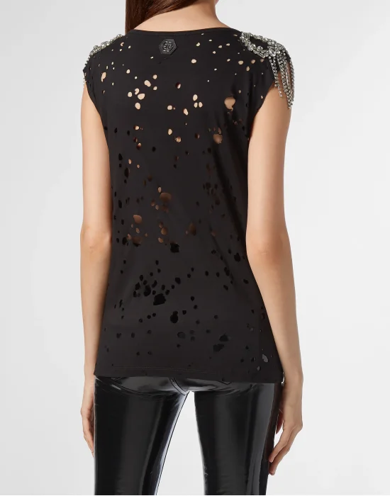 T-shirt Round Neck SS Destroyed