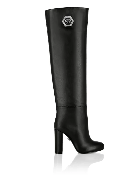 Leather Boots High Heels