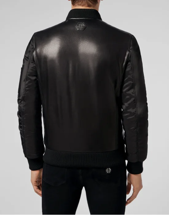 Leather Bomber Skull